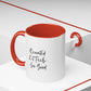 SPUHS ALUMNI Design #5 -  Red Accent Coffee Mug, 11oz Tower / Mountains camping/ Cardinal