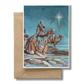 THREE KINGS ARRIVING ON CAMELS - Christmas Art Card Print of Original Painting