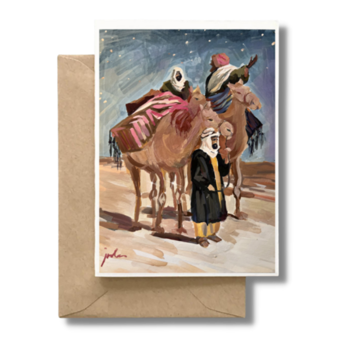 VISIT FROM THE MAGI - Christmas Art Card Print of Original Painting