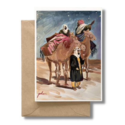 VISIT FROM THE MAGI - Christmas Art Card Print of Original Painting