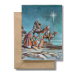 THREE KINGS ARRIVING ON CAMELS - Christmas Art Card Print of Original Painting