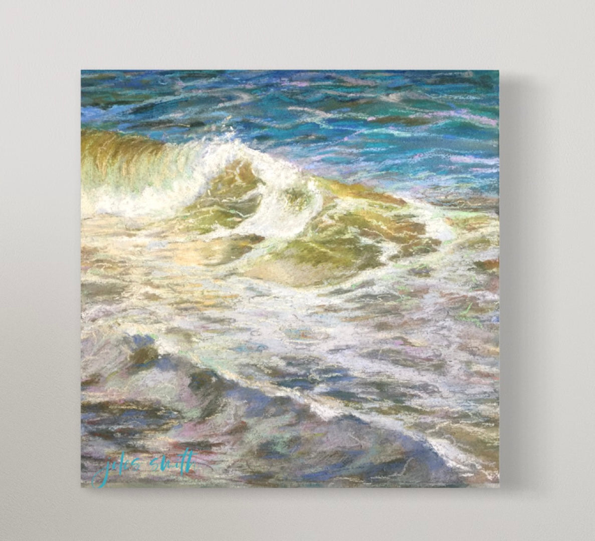 Shore break - Morning Waves Rolling in - Giclee Reproduction Print of Original Pastel Painting