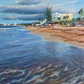 REFLECTIONS AT THE SHORELINE - Original Pastel Painting  -  Framed