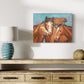 Family Time (Chestnut horses in the wild) Giclée Canvas Print on Wood