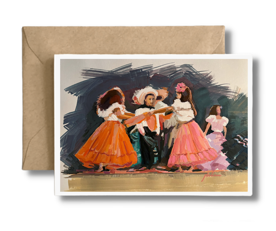 Children Puerto Rico Jibaro Dance - Art Card