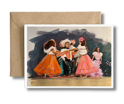 Children Puerto Rico Jibaro Dance - Art Card