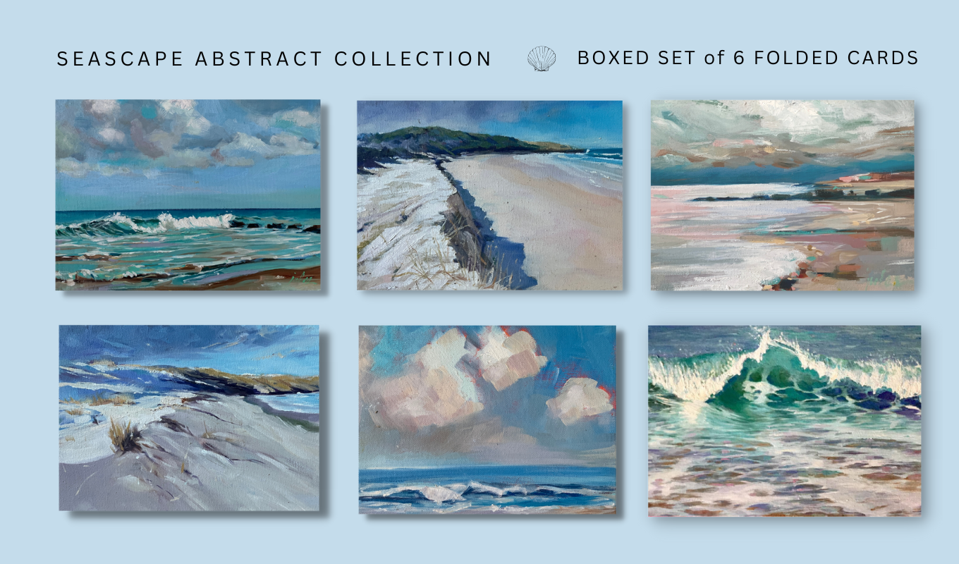 BOXED SET OF (6) SEASCAPE ABSTRACT COLLECTION Blank Art Cards