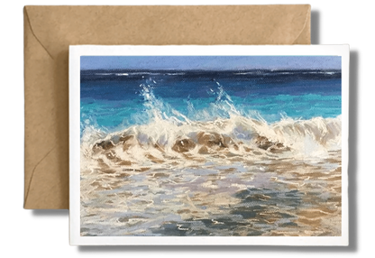 SHORE BREAK ON A BLUSTERY DAY - Art Card Print of Original Seascape OIL l Painting