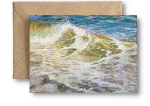 SHORE BREAK OCEAN PARK BEACH - Art Card Print of Original Seascape Oil Painting