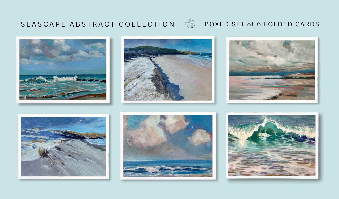 BOXED SET OF (6) SEASCAPE ABSTRACT COLLECTION Blank Art Cards