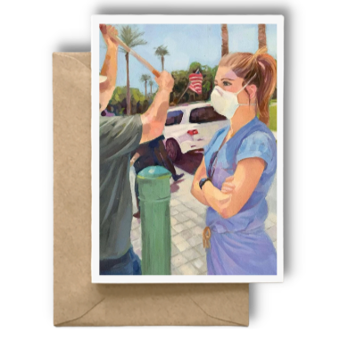 PEACEFUL RESISTANCE  - NURSE HERO Art Card Print of Original Oil Painting