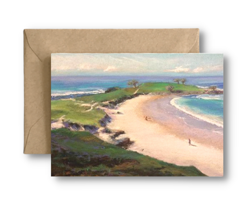 MORNING WALK on the BEACH AUSTRALIA - Art Card Print of Original Seascape Oil Painting