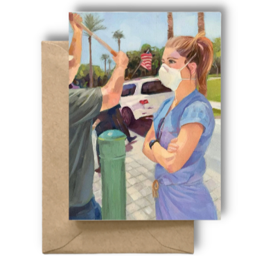 PEACEFUL RESISTANCE  - NURSE HERO Art Card Print of Original Oil Painting