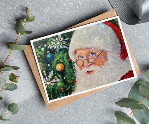 SANTA CLAUS - Art Card Print of Original Painting