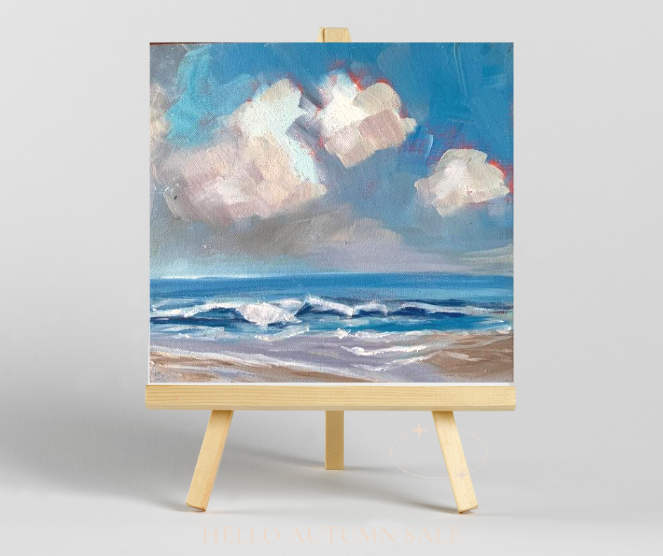 CLOUDS AT SANDY BEACH -  Giclee Reproduction Print of Original Oil Painting