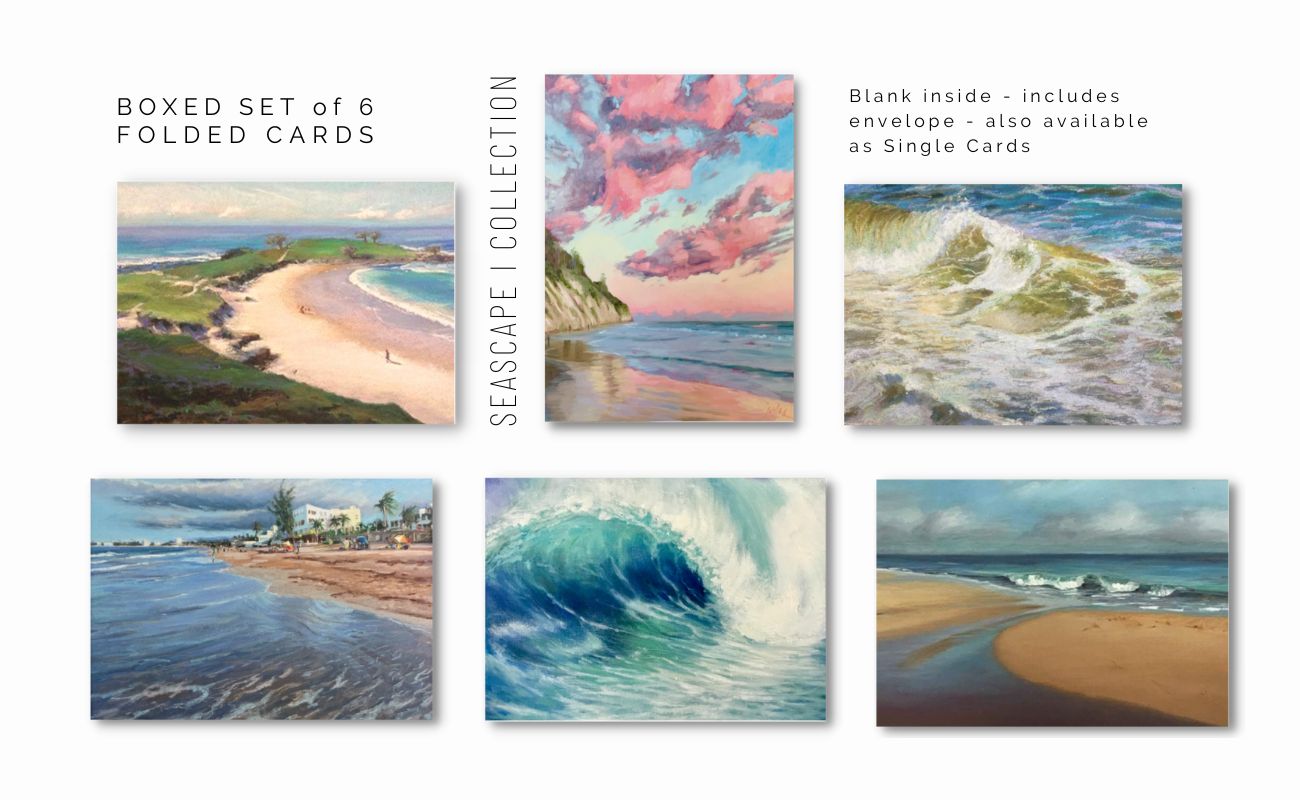 BOXED SET OF (6) SEASCAPE I COLLECTION Blank Art Cards