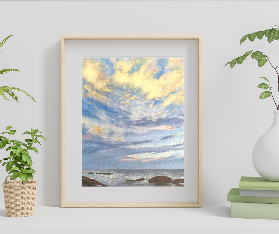 YELLOW CLOUDS AT DUSK - Giclee Reproduction Print of Original Oil Painting