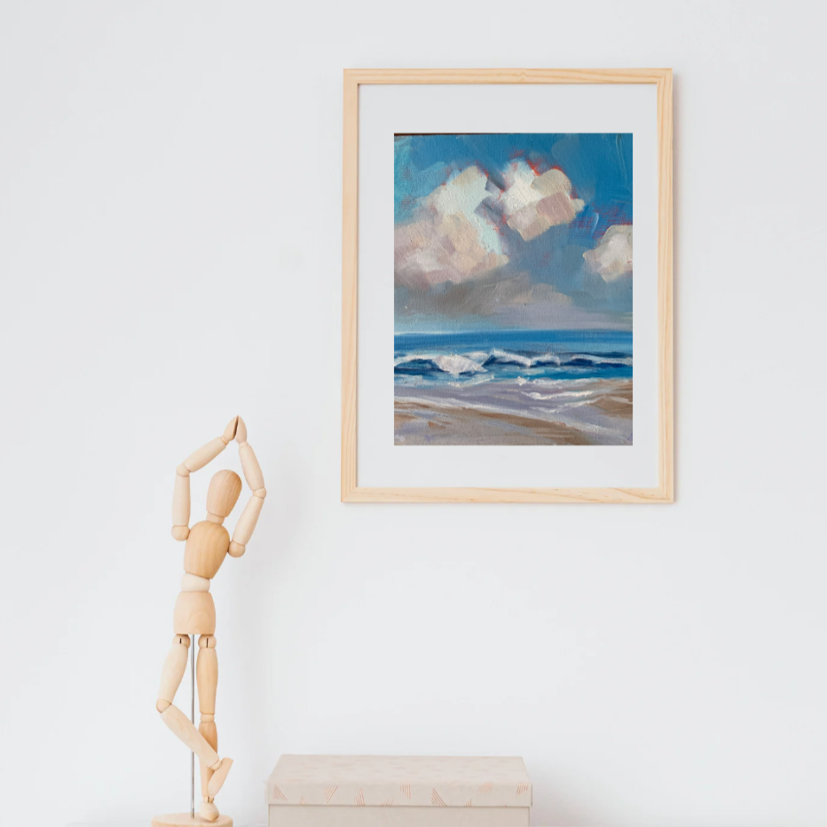 CLOUDS AT SANDY BEACH -  Giclee Reproduction Print of Original Oil Painting